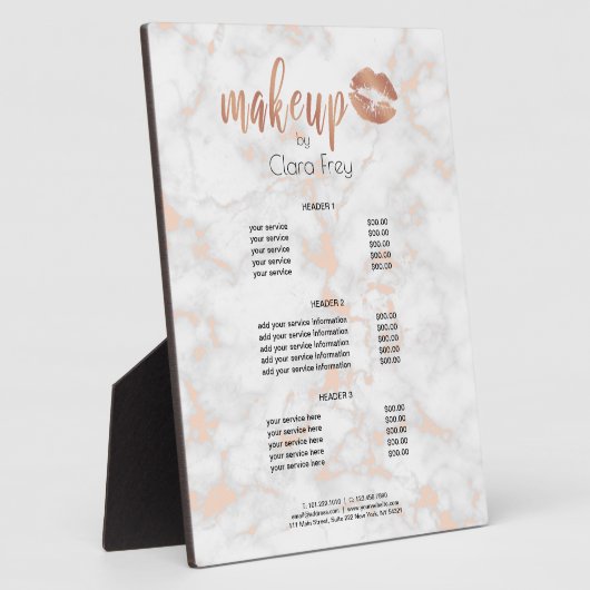 Elegante Rose aus Kupfer mit Goldlippen und Marmor Fotoplatte (Seite)