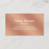 Elegante Rose aus Kupfer mit Goldlippen und Marmor Visitenkarte (Rückseite)