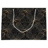 Elegante Rose aus schwarzem Gold Große Geschenktüte (Vorderseite)