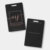 Elegante Rose Ausweis (Vorder- & Rückseite)