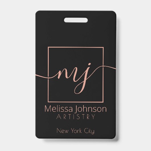 Elegante Rose Ausweis (Vorderseite)