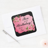 Elegante Rose benutzerdefinierte Geschenkklammer Quadratischer Aufkleber (Umschlag)