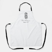 Elegante Rose benutzerdefinierte Monogramm-Datum L Schürze (Vorderseite)