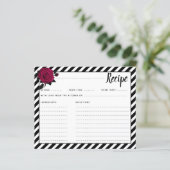 Elegante Rose Black Stripes Goth Bridal Rezept Kar (Stehend Vorderseite)