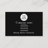 Elegante Rose Black Visitenkarte (Rückseite)