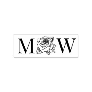 Elegante Rose Bloom Blume 2 Ursprüngliches Hochzei Permastempel