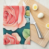 Elegante Rose Bloom Design Geschirrtuch (Viertel Falte)