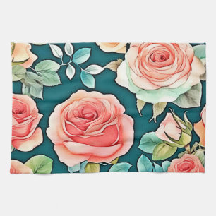 Elegante Rose Bloom Design Geschirrtuch