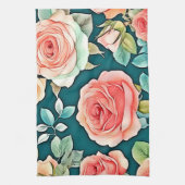 Elegante Rose Bloom Design Geschirrtuch (Vertikal)