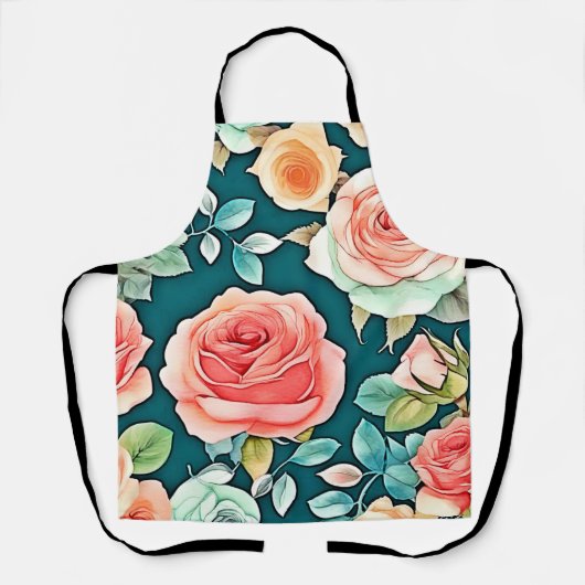 Elegante Rose Bloom Design Schürze (Vorderseite)