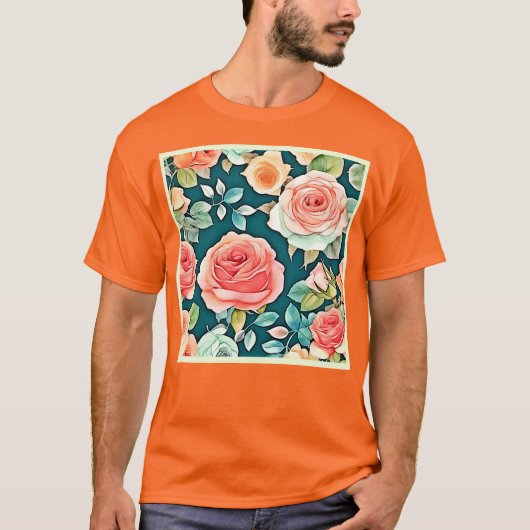 Elegante Rose Bloom Design T-Shirt (Vorderseite)