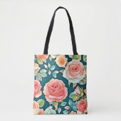 Elegante Rose Bloom Design Tasche (Vorderseite)