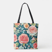 Elegante Rose Bloom Design Tasche (Rückseite)