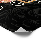 Elegante Rose Bloral Black Blush Begrüßung Poster (Ecke)