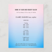Elegante Rose Blue Gradient Beauty Salon Flyer (Vorne)
