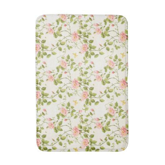 Elegante Rose Blüh Badematte (Vorderseite Vertikal)