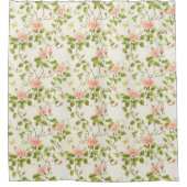 Elegante Rose Blüh Duschvorhang (Vorderseite)