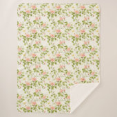Elegante Rose Blüh Sherpadecke (Vorderseite)