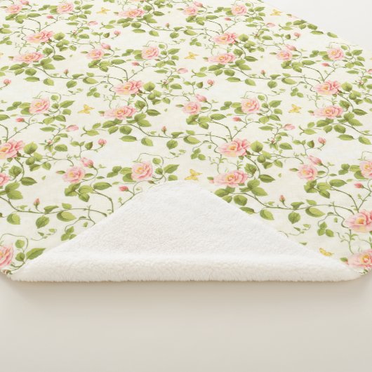 Elegante Rose Blüh Sherpadecke (3/4)