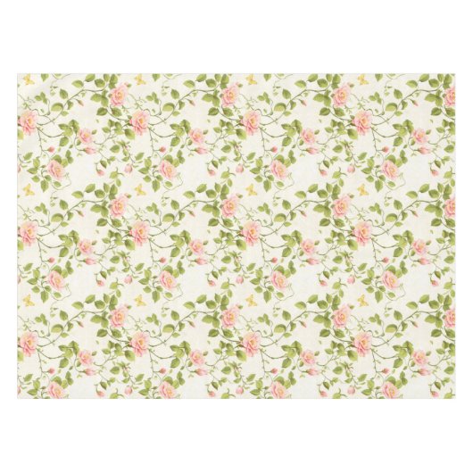 Elegante Rose Blüh Tischdecke (Vorderseite (Horizontal))
