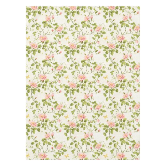 Elegante Rose Blüh Tischdecke (Vorderseite)