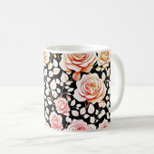 Elegante Rose blüht Kaffeetasse (VorderseiteRechts)
