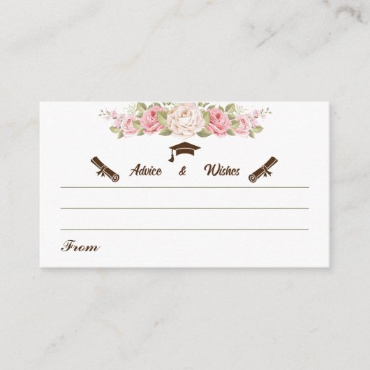 Elegante Rose Blume Abschluss Beratung und Wünsche Begleitkarte (Vorderseite)