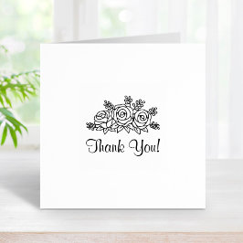 Elegante Rose Blume Bouquet Danke 1x1 Gummistempel