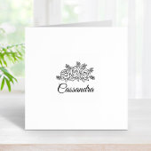 Elegante Rose Blume Bouquet Individuelle Name 1x1 Gummistempel
