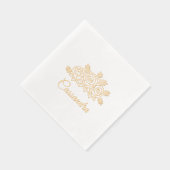 Elegante Rose Blume Bouquet Individuelle Name Servietten Mit Folie (Rechts)