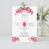 Elegante Rose Blume Custom Wedding Einladung (Stehend Vorderseite)