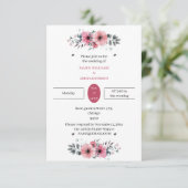 Elegante Rose Blume Custom Wedding Einladung (Stehend Vorderseite)