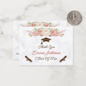 Elegante Rose Blume Custom Wedding Vielen Dank Mitteilungskarte (Vorderseite/Rückseite Beispiel)