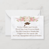 Elegante Rose Blume Custom Wedding Vielen Dank Mitteilungskarte (Rückseite)