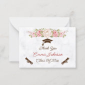 Elegante Rose Blume Custom Wedding Vielen Dank Mitteilungskarte (Vorderseite)