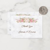 Elegante Rose Blume Custom Wedding Vielen Dank Mitteilungskarte (Vorderseite/Rückseite Beispiel)