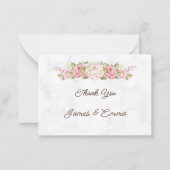 Elegante Rose Blume Custom Wedding Vielen Dank Mitteilungskarte (Vorderseite)