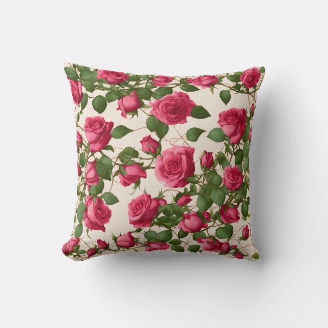 "Elegante Rose Blume Design Throw Kissen - Eine To (Vorderseite)