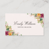 Elegante Rose Blume Floral Botanisch Visitenkarte (Vorderseite)