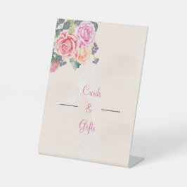 Elegante Rose Blume Hochzeitskarten und Geschenke Sockelschild