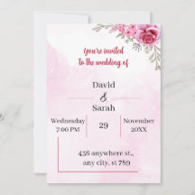 Elegante Rose Blume maßgeschneiderte Hochzeit