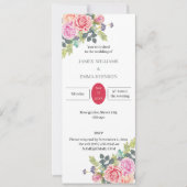 Elegante Rose Blume maßgeschneiderte Hochzeit Einladung (Vorderseite)