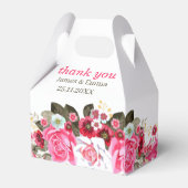 Elegante Rose Blume maßgeschneiderte Hochzeit Geschenkschachtel (Rückseite)