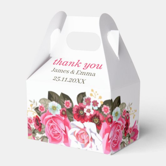 Elegante Rose Blume maßgeschneiderte Hochzeit Geschenkschachtel (Vorderseite)