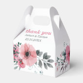 Elegante Rose Blume maßgeschneiderte Hochzeit Geschenkschachtel (Rückseite)