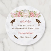 Elegante Rose Blume Maßgeschneiderter Abschluss Geschenkanhänger (Vorderseite)