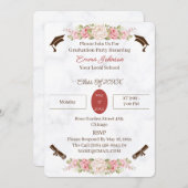 Elegante Rose Blume Personalisiert Abschluss Einladung (Vorne/Hinten)