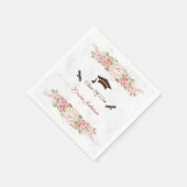 Elegante Rose Blume Personalisiert Abschluss Paper Serviette (Ecke)