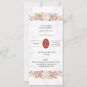 Elegante Rose Blume Personalisiert Hochzeit Einladung