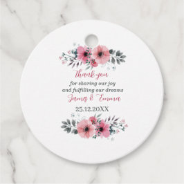 Elegante Rose Blume Personalisiert Hochzeit Geschenkanhänger